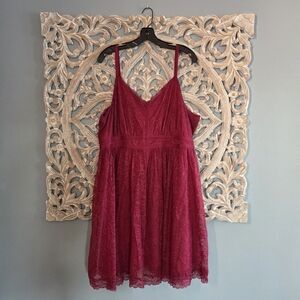 Torrid Burgundy Lace Mini Dress Size 3